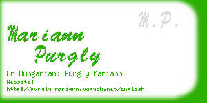 mariann purgly business card